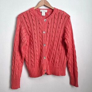 Susan Bristol Cable-Knit Cardigan Sweater